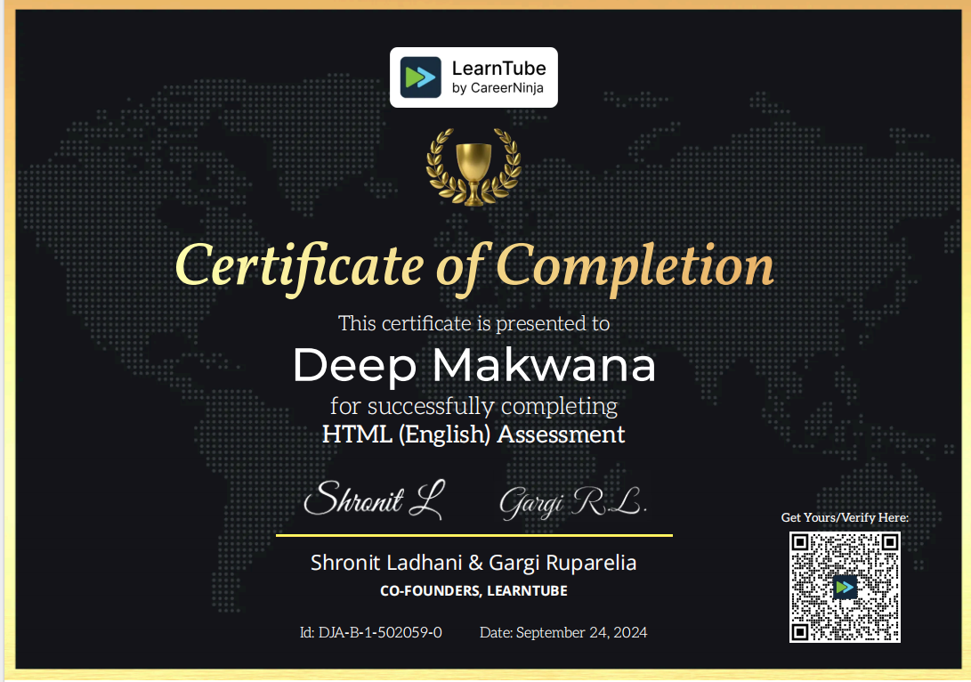 HTML certificate preview