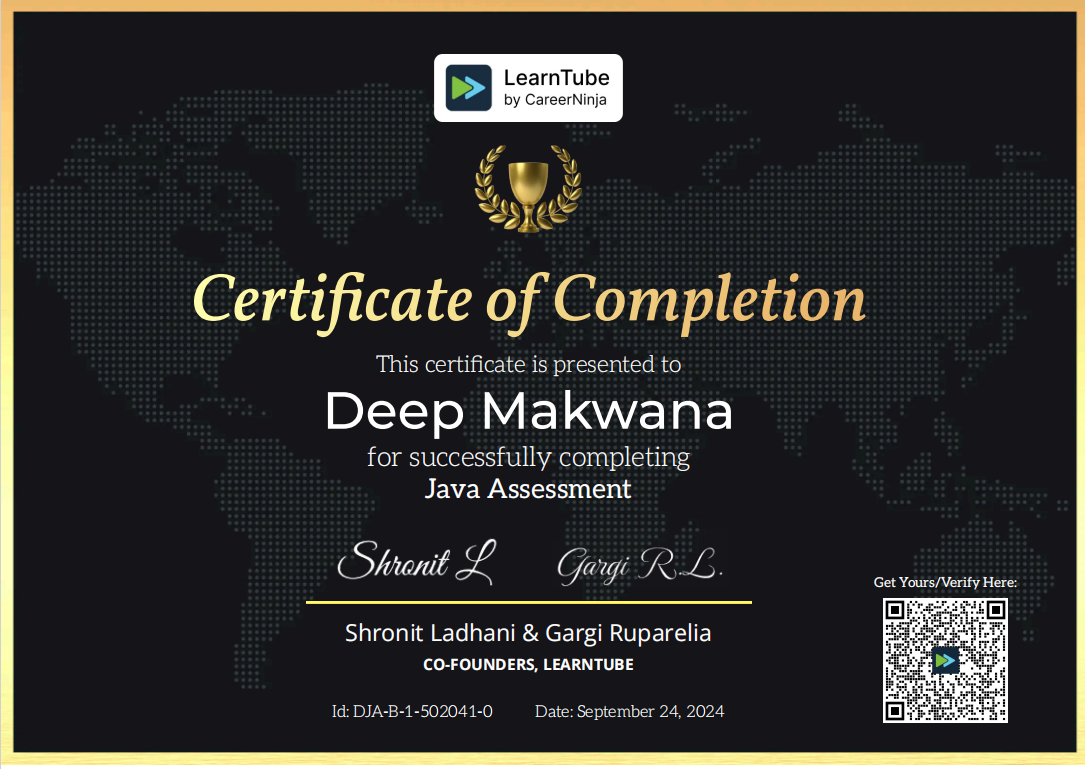 Java certificate preview